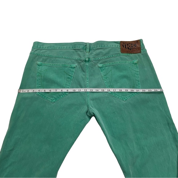 True Religion Buddha USA Men Green Jeans Sz 42 x34 Button Fly Denim 100% Cotton - Picture 12 of 16